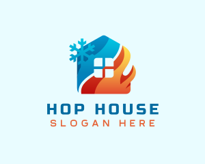 Heating Cooling House logo design