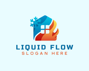 Heating Cooling House logo design