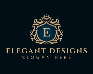 Luxurious Crown Shield logo design