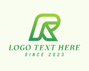 Green Modern Letter R  logo