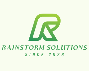 Green Modern Letter R  logo design