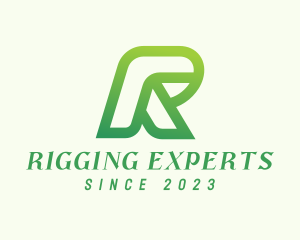 Green Modern Letter R  logo design