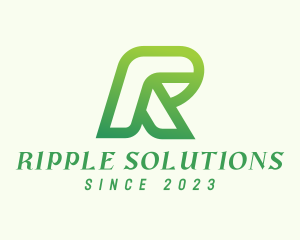 Green Modern Letter R  logo design