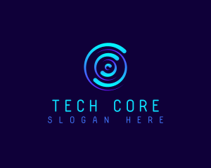 Radial Swirl Tech logo design