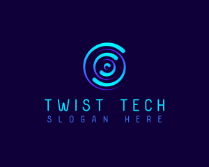 Radial Swirl Tech logo design