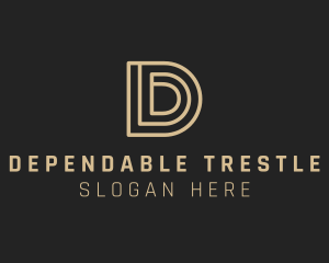 Modern Linear Letter D logo design