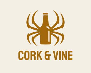 Spider Legs Bottle logo design