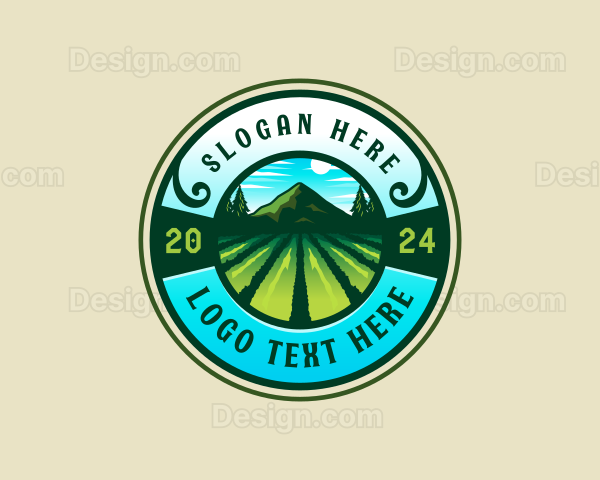 Mountain Farming Landscape Logo