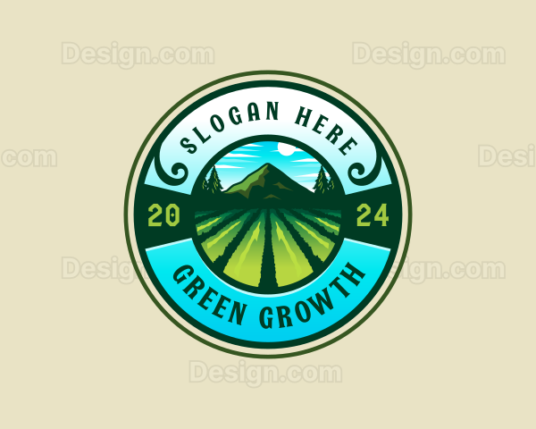 Mountain Farming Landscape Logo