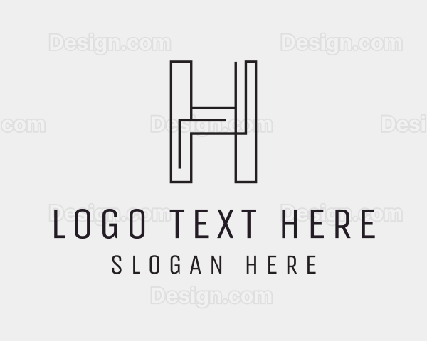 Geometric Monoline Letter H Logo