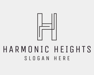 Geometric Monoline Letter H logo design