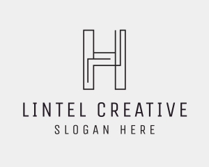 Geometric Monoline Letter H logo design