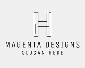 Geometric Monoline Letter H logo design