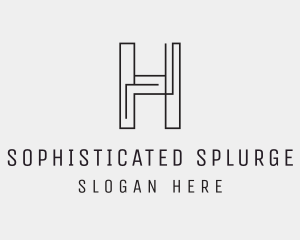 Geometric Monoline Letter H logo design