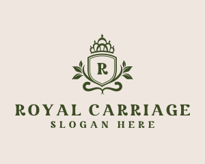 Foliage Shield Crown logo design