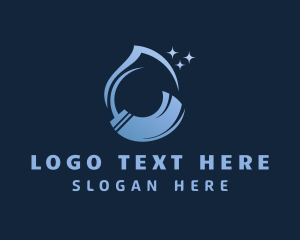 Blue Liquid Mop Cleaning Logo