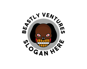 Angry Halloween Teeth logo design