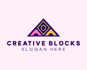 Colorful Blocks Playhouse logo design