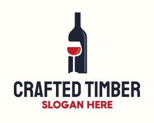 Wine Bottle Glass Liquor logo design