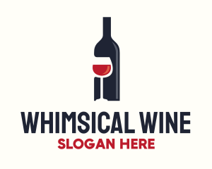 Wine Bottle Glass Liquor logo design