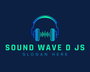 Wave Music Headset logo design