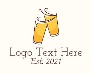 Beer Cheers Line Art  logo