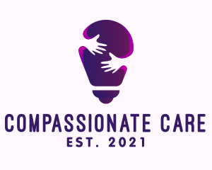 Purple Care Light Bulb logo design