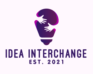 Purple Care Light Bulb logo design