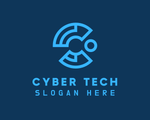 Blue Cyber Tech Letter C logo