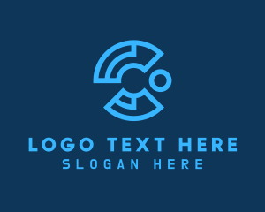 Communication - Blue Cyber Tech Letter C logo design