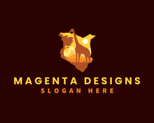 Kenya Wild Giraffe logo design