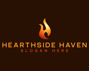Hot Flame Letter H logo