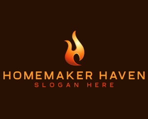 Hot Flame Letter H logo design