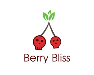 Skull Cherry Fruit logo