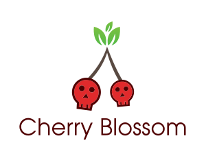 Skull Cherry Fruit logo