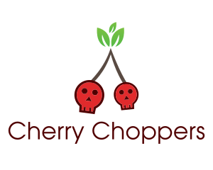 Skull Cherry Fruit logo design