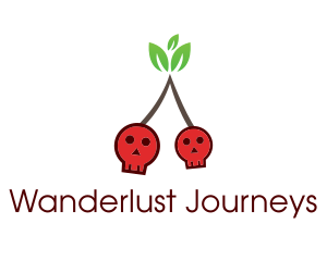 Skull Cherry Fruit logo