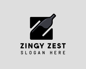 Liquor Bottle Letter Z logo design