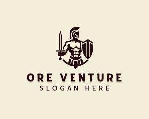 Strong Spartan Warrior  logo design