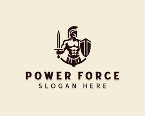 Strong Spartan Warrior  logo design