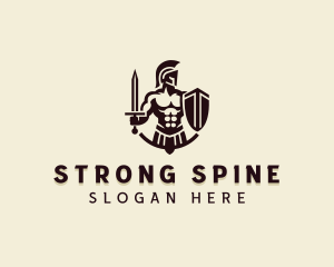 Strong Spartan Warrior  logo design