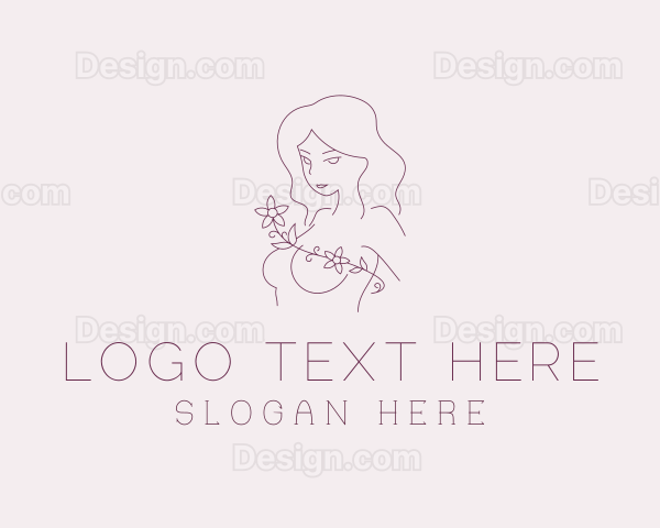 Purple Flower Lady Logo