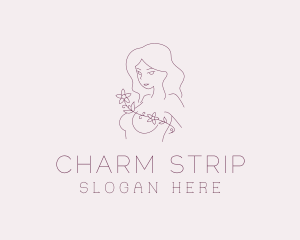 Purple Flower Lady logo design