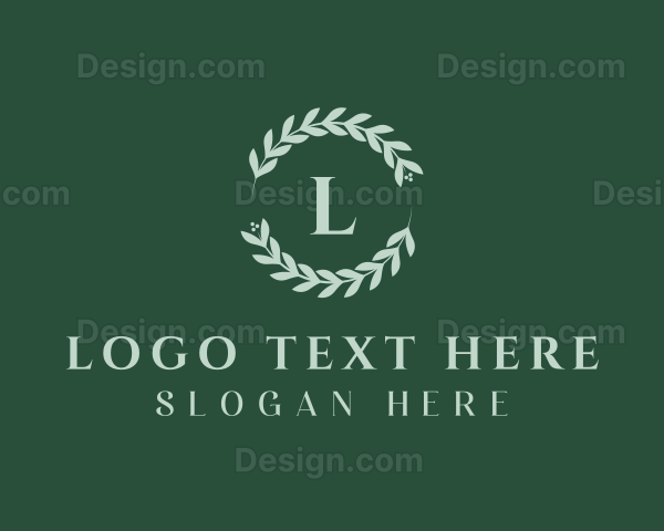 Natural Leaf Wreath Logo