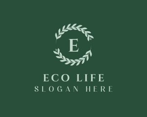 Natural Leaf Wreath logo design