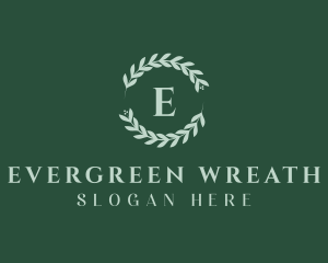 Natural Leaf Wreath logo design