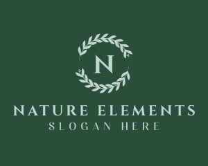 Natural Leaf Wreath logo design