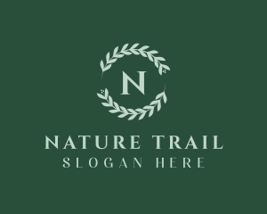 Natural Leaf Wreath logo design