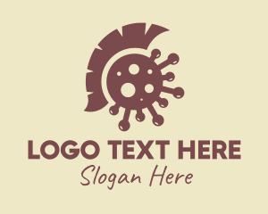 Viral - Brown Spartan Virus logo design