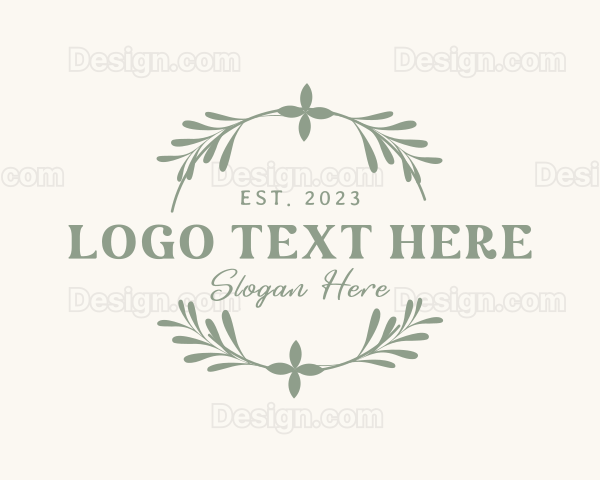 Foliage Wreath Emblem Logo